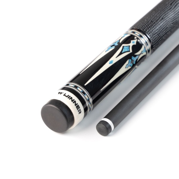 Кий / пул 2-pc "Winner Carbon - 019" (черно-синий) оплетка натур